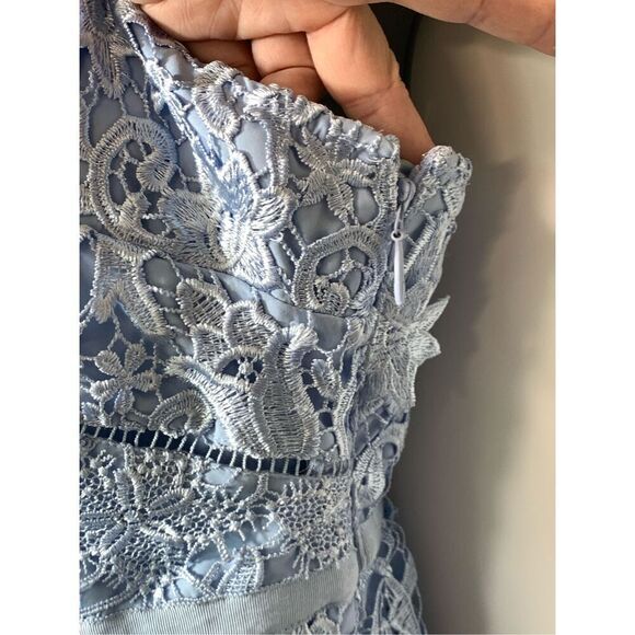 Ted Baker London Women's Floral Mixed Valens Lace Midi Dress Blue Size 4-6 NWT - Picture 5 of 13